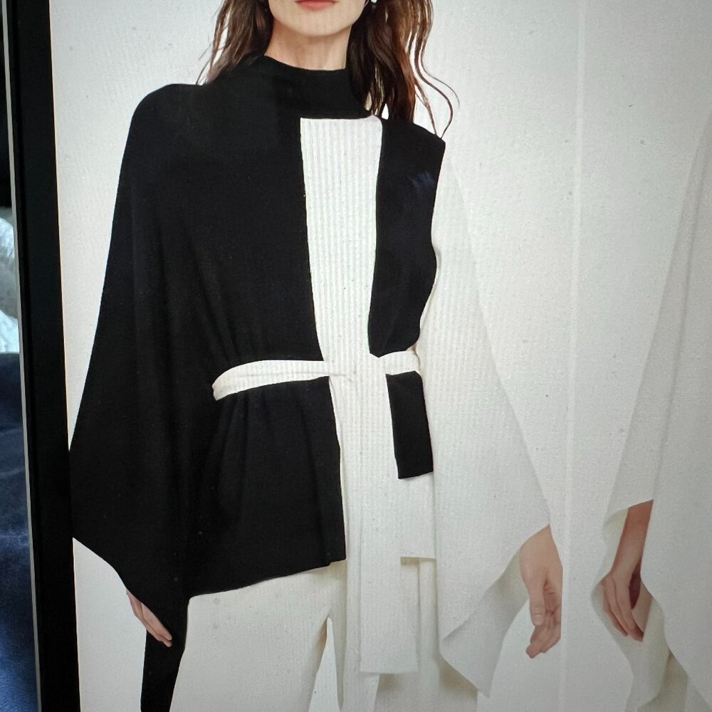 Misook Colorblock Belted Cape!